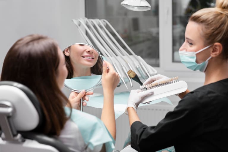 Braces being carried out in a clinical setting