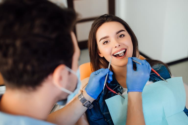 Dental Filling being carried out in a clinical setting
