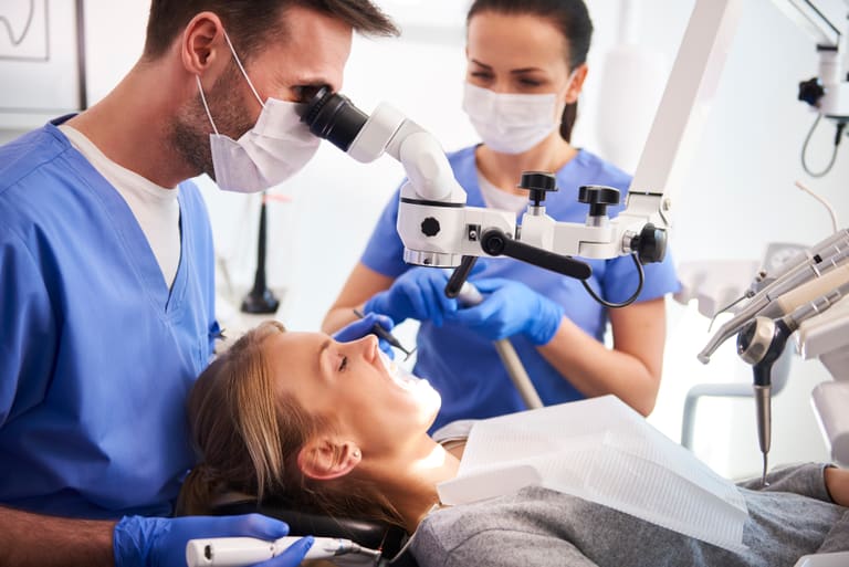 Gum Treatments being carried out in a clinical setting