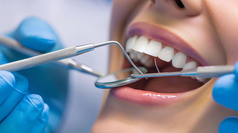 Tooth Extraction being carried out in a clinical setting